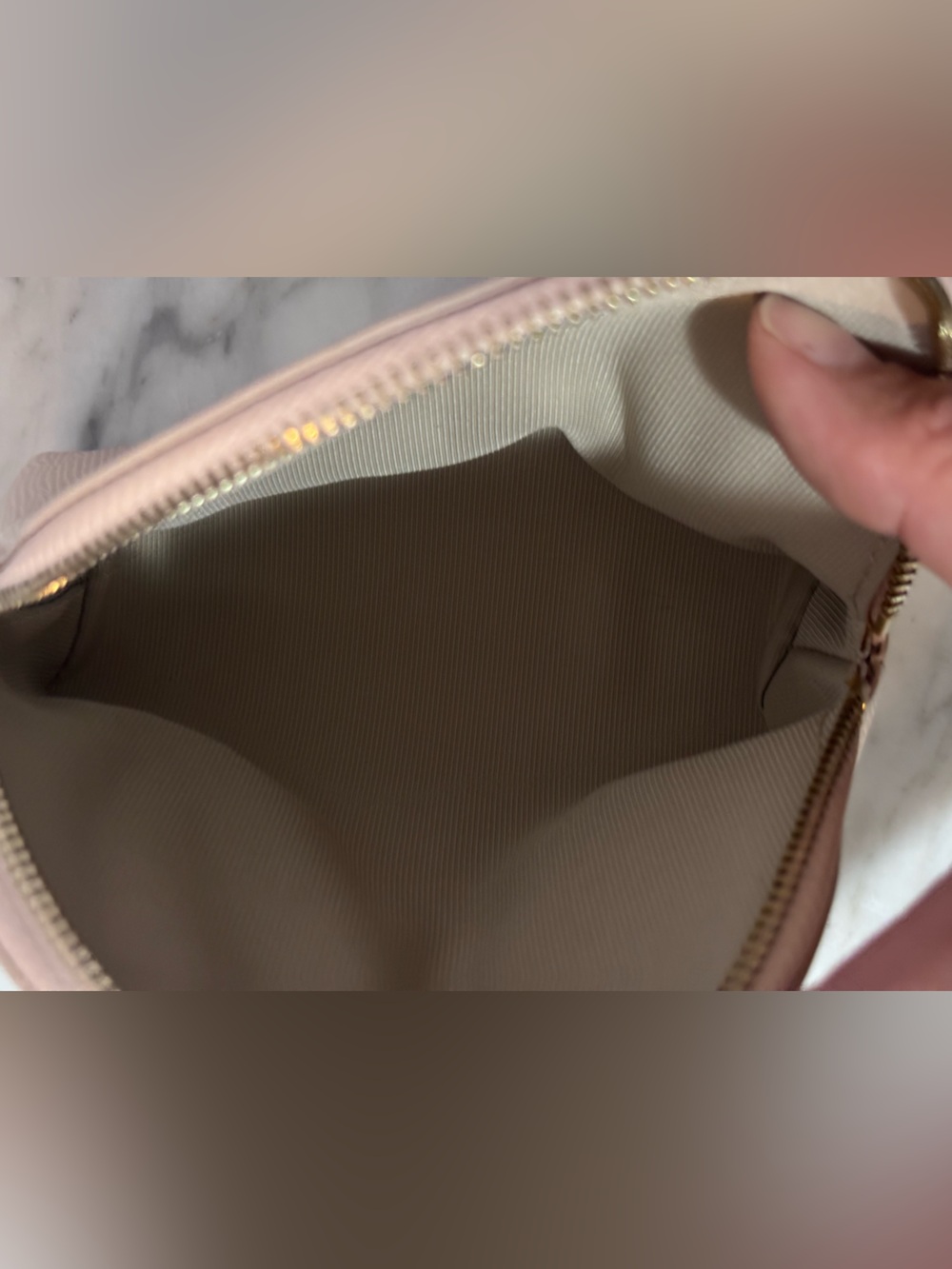 Furla Pale Pink Textured Leather Pouch - Picture 5 of 5